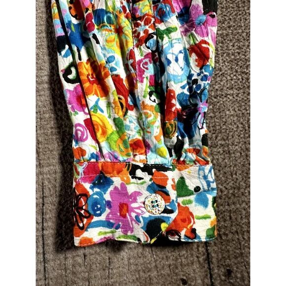 💎 RARE Jams World Flourish Flower Pattern Button Down Pocket Shirt XL - Picture 6 of 10